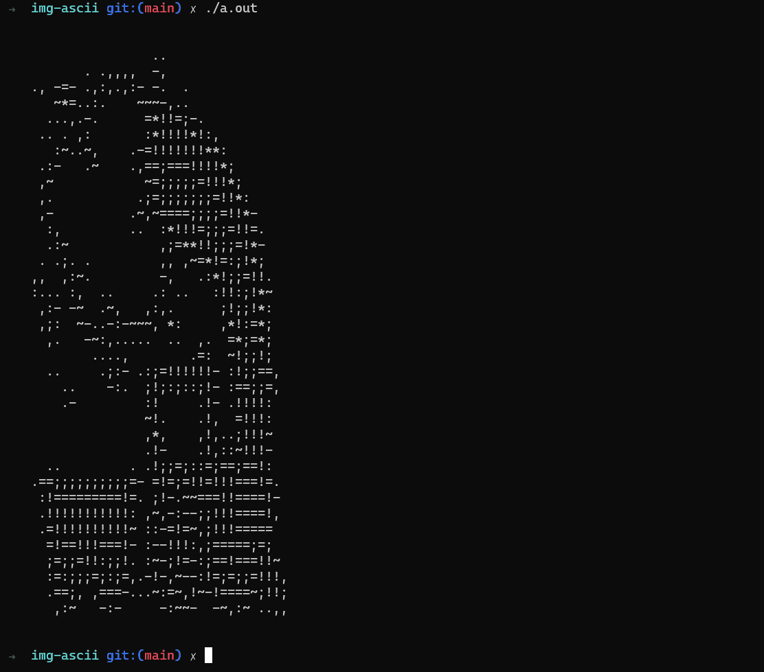 Bitmap to ASCII in C
