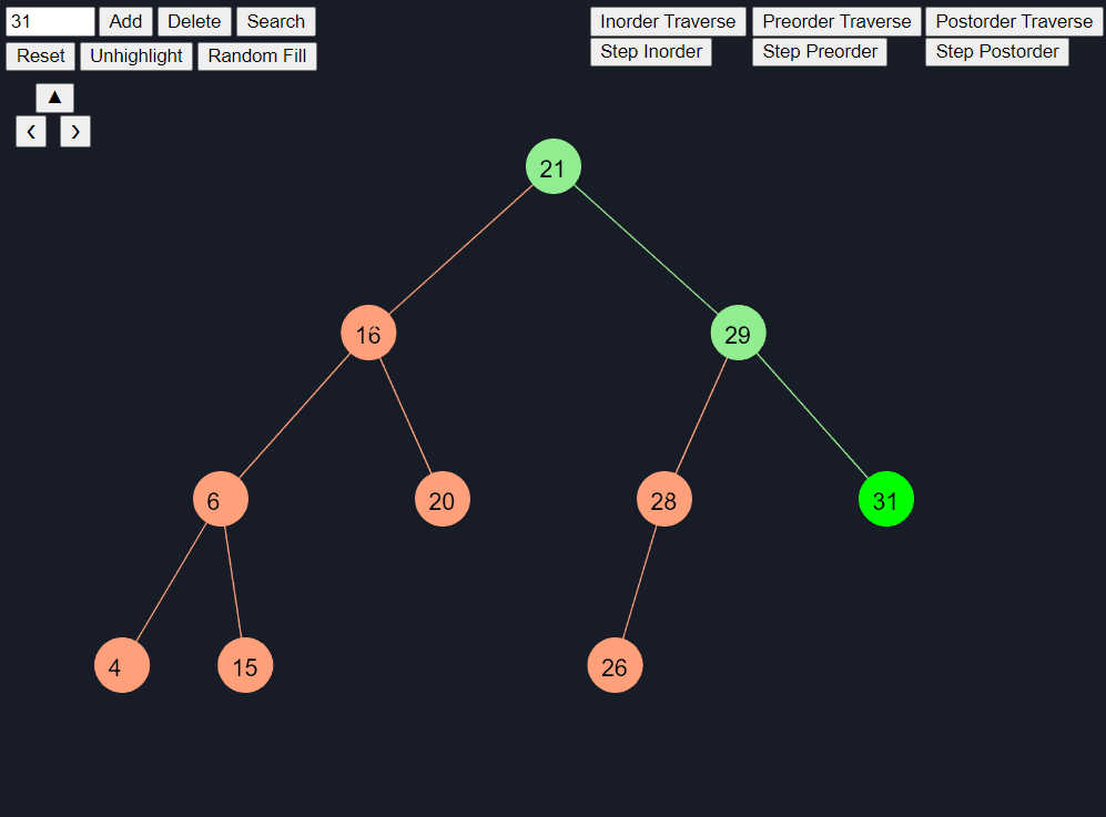 Animated Binary Tree Operations