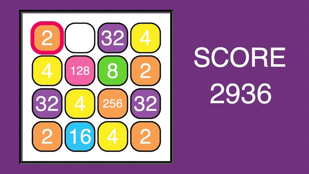 "Sliding puzzle game 2048" code example