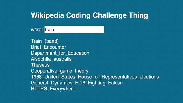 Wikipedia API / The Coding Train