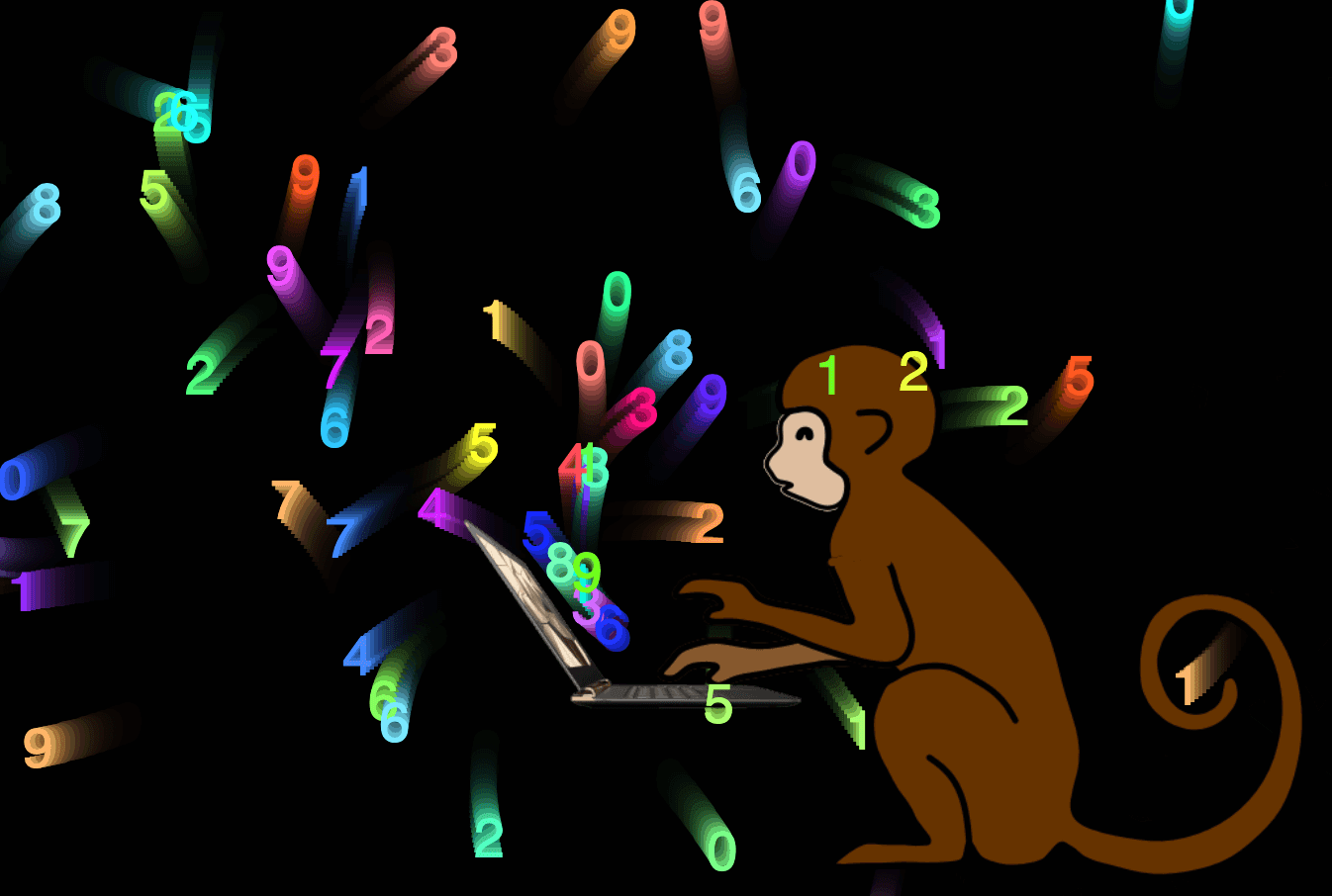 Monkey Typing One million digits of Pi