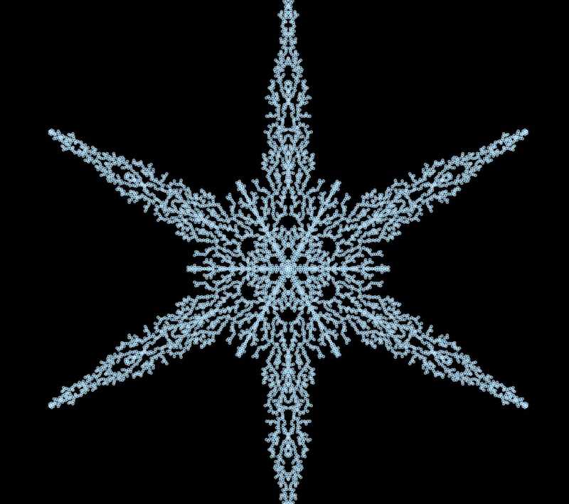 "Brownian Tree Snowflake" code example