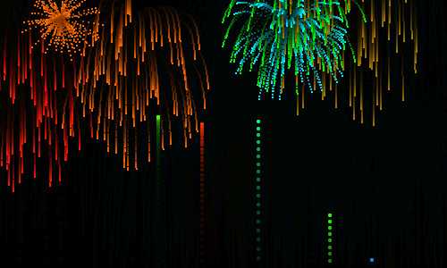 "2D Fireworks" code example