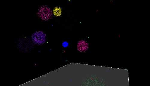 "3D Fireworks" code example