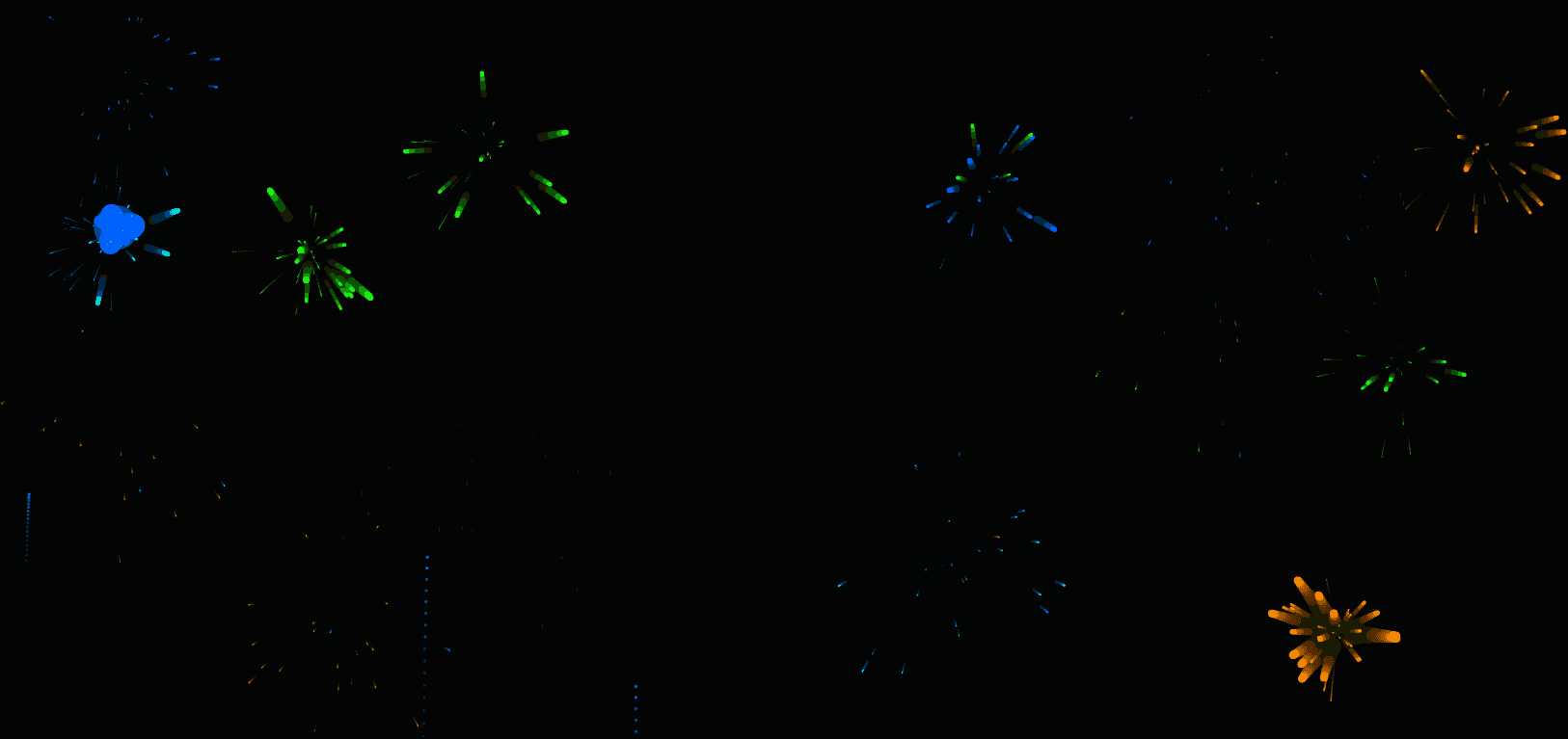 Colorful FIREWORKS with flash effect