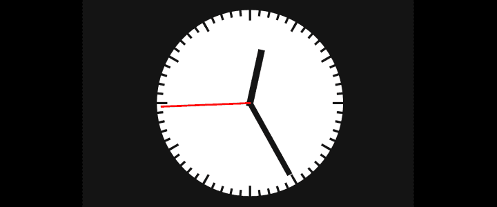 Minimalist Clock with continuously rotating pointer