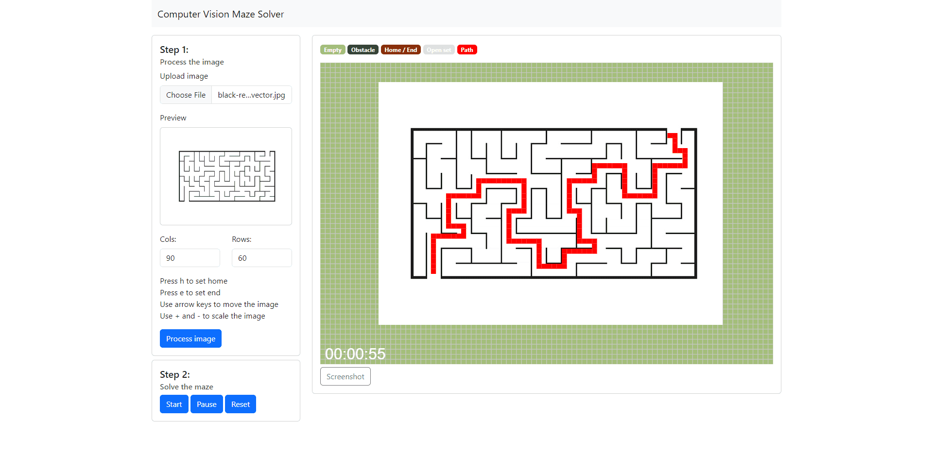 Computer Vision Maze Solver