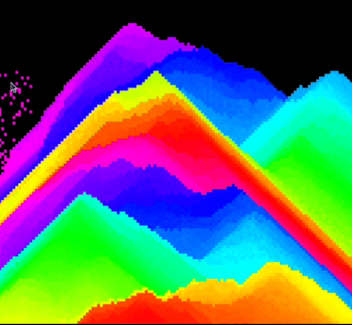 Falling sand simulation made in JavaFX
